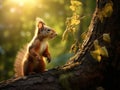 squirrel on a tree  Made With Generative AI illustration Royalty Free Stock Photo