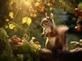 squirrel on a tree  Made With Generative AI illustration Royalty Free Stock Photo