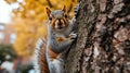 Squirrel on tree outdoors autumn , animal Royalty Free Stock Photo