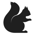 Squirrel vector icon, animal silhouette Royalty Free Stock Photo
