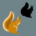 Squirrel vector illustration flat style profile side silhouette