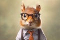 Squirrel Wearing Glasses, Generative AI