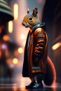 A squirrel wearing a jacket- Ai Generated Image.