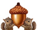 Squirrels Holding An Acorn Royalty Free Stock Photo