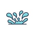 Color illustration icon for Squirting, spurt and fountain