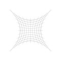 Squished, condensed, pinched lines abstract geometric element. concentrated, compressed, condensed shape. distorted, deformed mesh