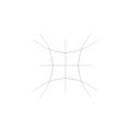 Squished, condensed, pinched lines abstract geometric element. concentrated, compressed, condensed shape. distorted, deformed mesh