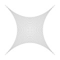 Squished, condensed, pinched lines abstract geometric element. concentrated, compressed, condensed shape. distorted, deformed mesh