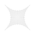 Squished, condensed, pinched lines abstract geometric element. concentrated, compressed, condensed shape. distorted, deformed mesh