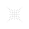 Squished, condensed, pinched lines abstract geometric element. concentrated, compressed, condensed shape. distorted, deformed mesh