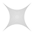 Squished, condensed, pinched lines abstract geometric element. concentrated, compressed, condensed shape. distorted, deformed mesh