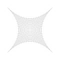 Squished, condensed, pinched lines abstract geometric element. concentrated, compressed, condensed shape. distorted, deformed mesh