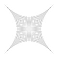 Squished, condensed, pinched lines abstract geometric element. concentrated, compressed, condensed shape. distorted, deformed mesh