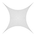 Squished, condensed, pinched lines abstract geometric element. concentrated, compressed, condensed shape. distorted, deformed mesh