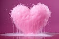 Squishy Pink heart foam. Generate Ai Royalty Free Stock Photo