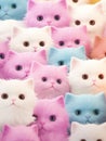 Squishy soft kittens fall gently they have neon pastel fur Generative AI