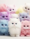 Squishy soft kittens fall gently they have neon pastel fur Generative AI