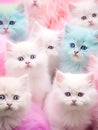 Squishy soft kittens fall gently they have neon pastel fur Generative AI