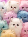 Squishy soft kittens fall gently they have neon pastel fur Generative AI