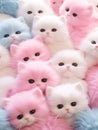 Squishy soft kittens fall gently they have neon pastel fur Generative AI