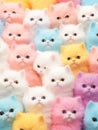 Squishy soft kittens fall gently they have neon pastel fur Generative AI