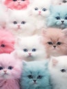 Squishy soft kittens fall gently they have neon pastel fur Generative AI