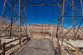 Burned Wooden Suspension Bridge in Utah Royalty Free Stock Photo