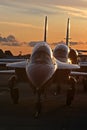 SR-10 aircraft and l-39 Albatros on airdrom Oreshkovo Royalty Free Stock Photo