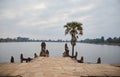 Srah Srang, an Angkorian Royal Bathing Pond Royalty Free Stock Photo