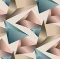 Sramless Geometric Pattern. Abstract triangle background. Colored 3D Triangles. Modern Wallpaper with light brown background. Royalty Free Stock Photo