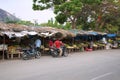 SRAVANABELGOLA, KARNATAKA, MAY 2016, People at small vegetable fruit shops on the street