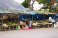 SRAVANABELGOLA, KARNATAKA, MAY 2016, People at small vegetable fruit shops on the street