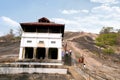 SRAVANABELGOLA, KARNATAKA, MAY 2016, Tourist, devotees climbing and rock cut steps leading to the Gomateshwara temple, Vindhyagiri