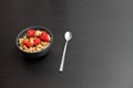 Srawberries and flakes in a bowl Royalty Free Stock Photo