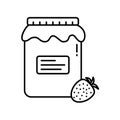 Srawberry jam jar icon for healthy food Royalty Free Stock Photo