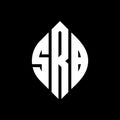SRB circle letter logo design with circle and ellipse shape. SRB ellipse letters with typographic style. The three initials form a Royalty Free Stock Photo