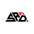 SRD triangle letter logo design with triangle shape. SRD triangle logo design monogram. SRD triangle vector logo template with red Royalty Free Stock Photo