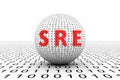 SRE conceptual sphere binary code 3d Royalty Free Stock Photo