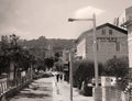 On the sreet of Haifa and view of Bahai gardens, Haifa, Israel Royalty Free Stock Photo