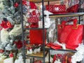 Sremska Mitrovica, Serbia, December 17, 2021. Shop window with beautiful things and gifts for the New Year and Christmas