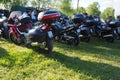 Sremska Mitrovica, Serbia, 04.29.23 Gathering or meeting of motorcyclists and bikers at a festival. People in leather