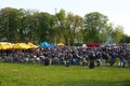 Sremska Mitrovica, Serbia, 04.29.23 Gathering or meeting of motorcyclists and bikers at a festival. People in leather