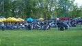 Sremska Mitrovica, Serbia, 04.29.23 Gathering or meeting of motorcyclists and bikers at a festival. People in leather