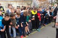 Sremska Mitrovica, Serbia, 22 November 2021. Sports competition for schoolchildren. Children are preparing for the start