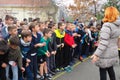 Sremska Mitrovica, Serbia, 22 November 2021. Sports competition for schoolchildren. Children are preparing for the start