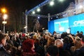 Sremska Mitrovica, Serbia 03.17.2023 Rally of the Serbian Progressive Party SNS. President of the Republic of Serbia