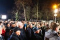 Sremska Mitrovica Serbia 03.17.2023 Rally of the Serbian Progressive Party SNS. President of the Republic of Serbia