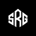 SRG letter logo design with polygon shape. SRG polygon and cube shape logo design. SRG hexagon vector logo template white and Royalty Free Stock Photo