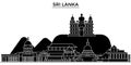 Sri Lanka architecture vector city skyline, travel cityscape with landmarks, buildings, isolated sights on background