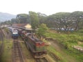 Sri lanka Badulla train station And Badulla Colombo train Royalty Free Stock Photo
